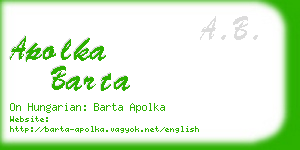 apolka barta business card